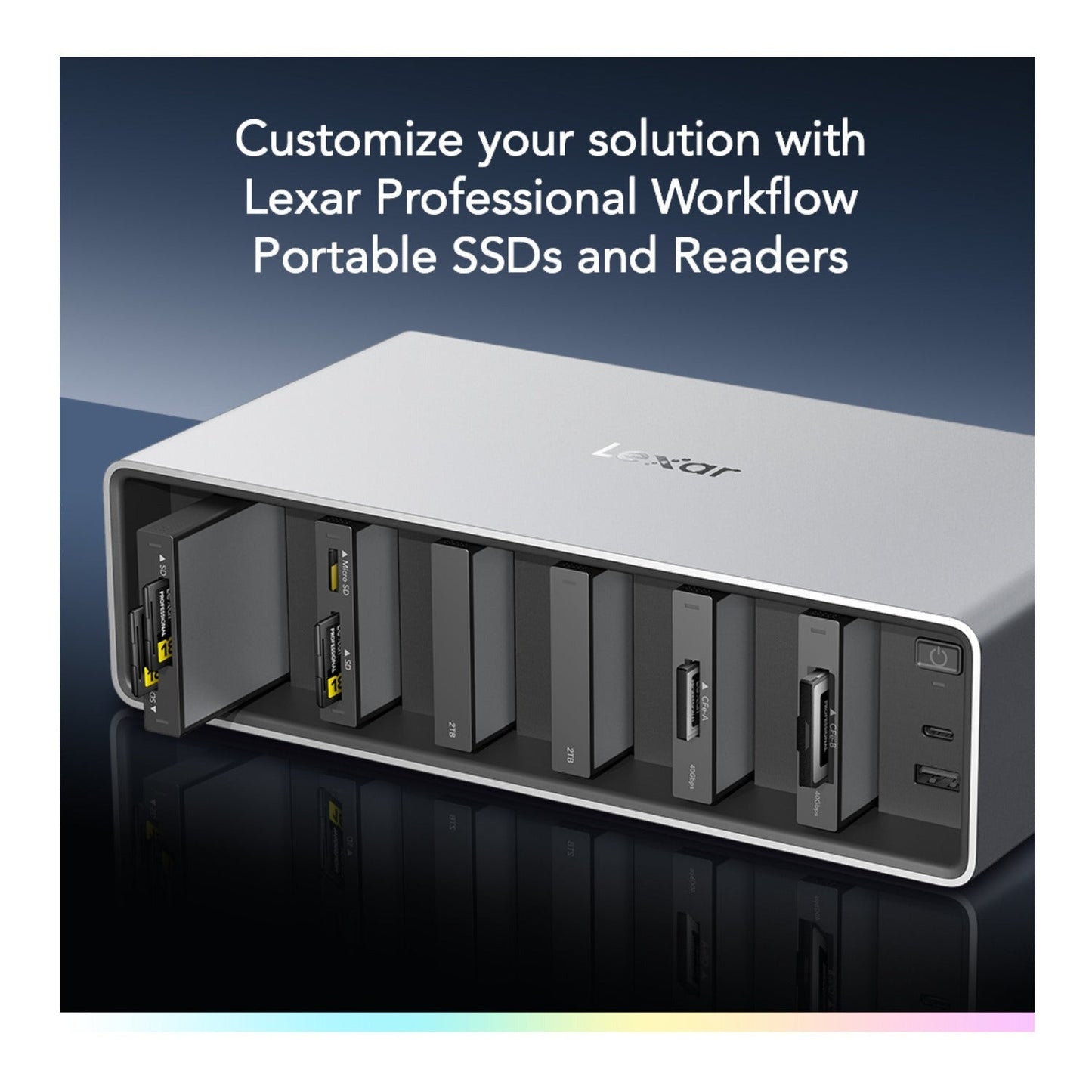 Lexar Professional Workflow Docking Station with 6 Customizable Bays with Thunderbolt 4 Connectivity