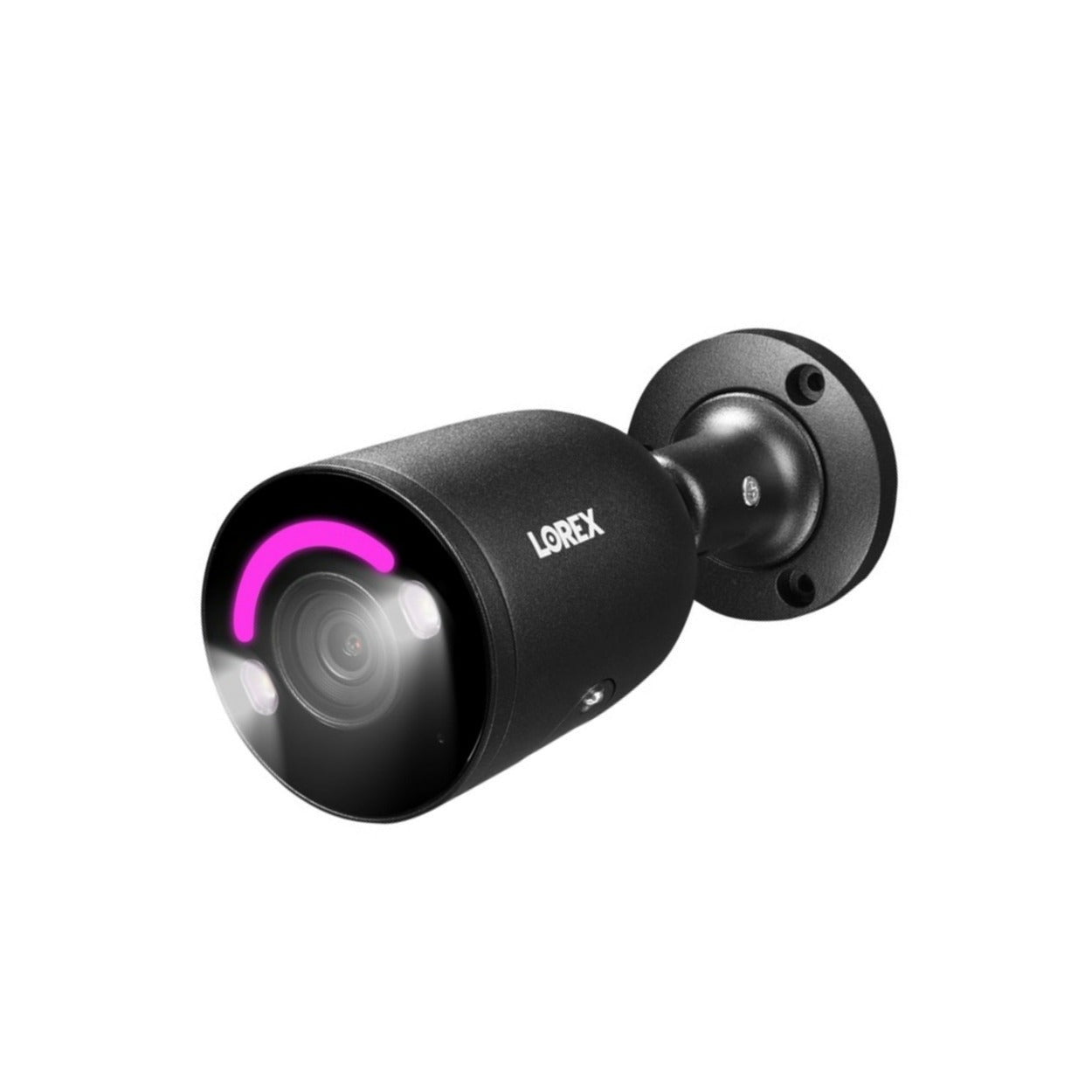 Lorex 4K IP Smart Security Lighting Deterrence Bullet AI PoE Wired 8MP Two-Way Audio Camera (Black)