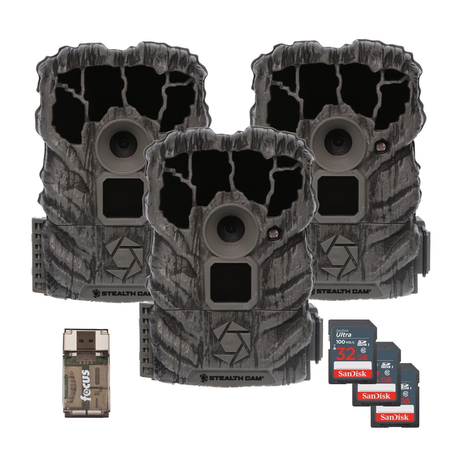 Stealth Cam Browtine 14MP Trail Camera with 32GB Memory Card (3-Pack) Bundle