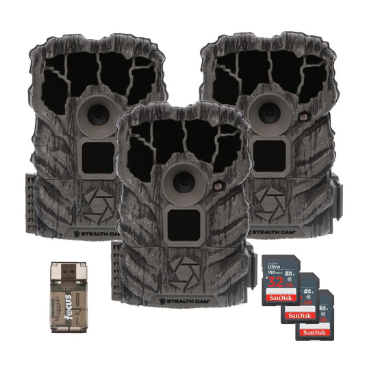 Stealth Cam Browtine 14MP Trail Camera with 32GB Memory Card (3-Pack) Bundle