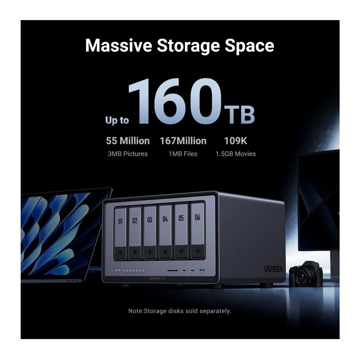 UGREEN NASync DXP6800 Pro 6-Bay NAS Enclosure with Intel Core i5 10-Core CPU