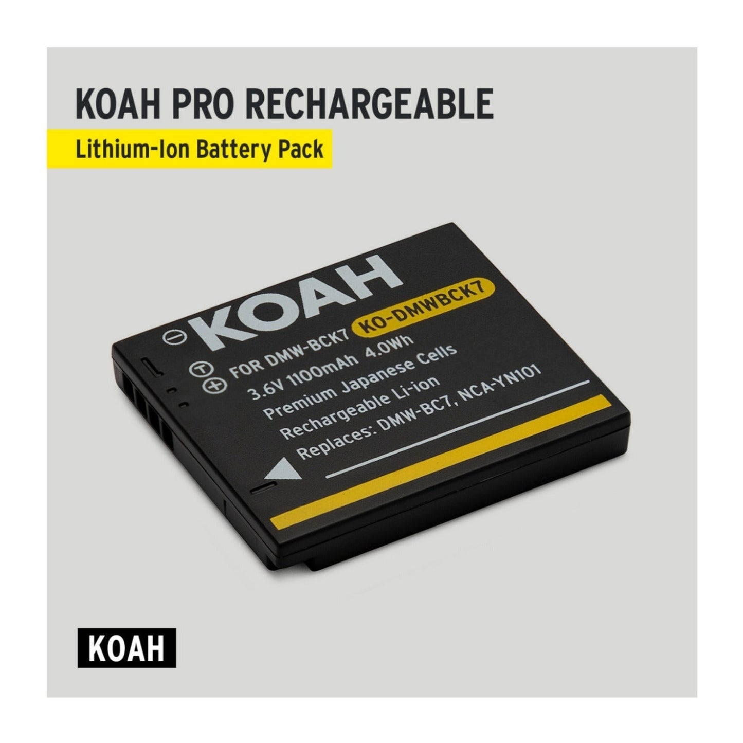 Koah PRO Panasonic DMW-BCK7 Rechargeable Replacement 1100mAh Li-ion Battery
