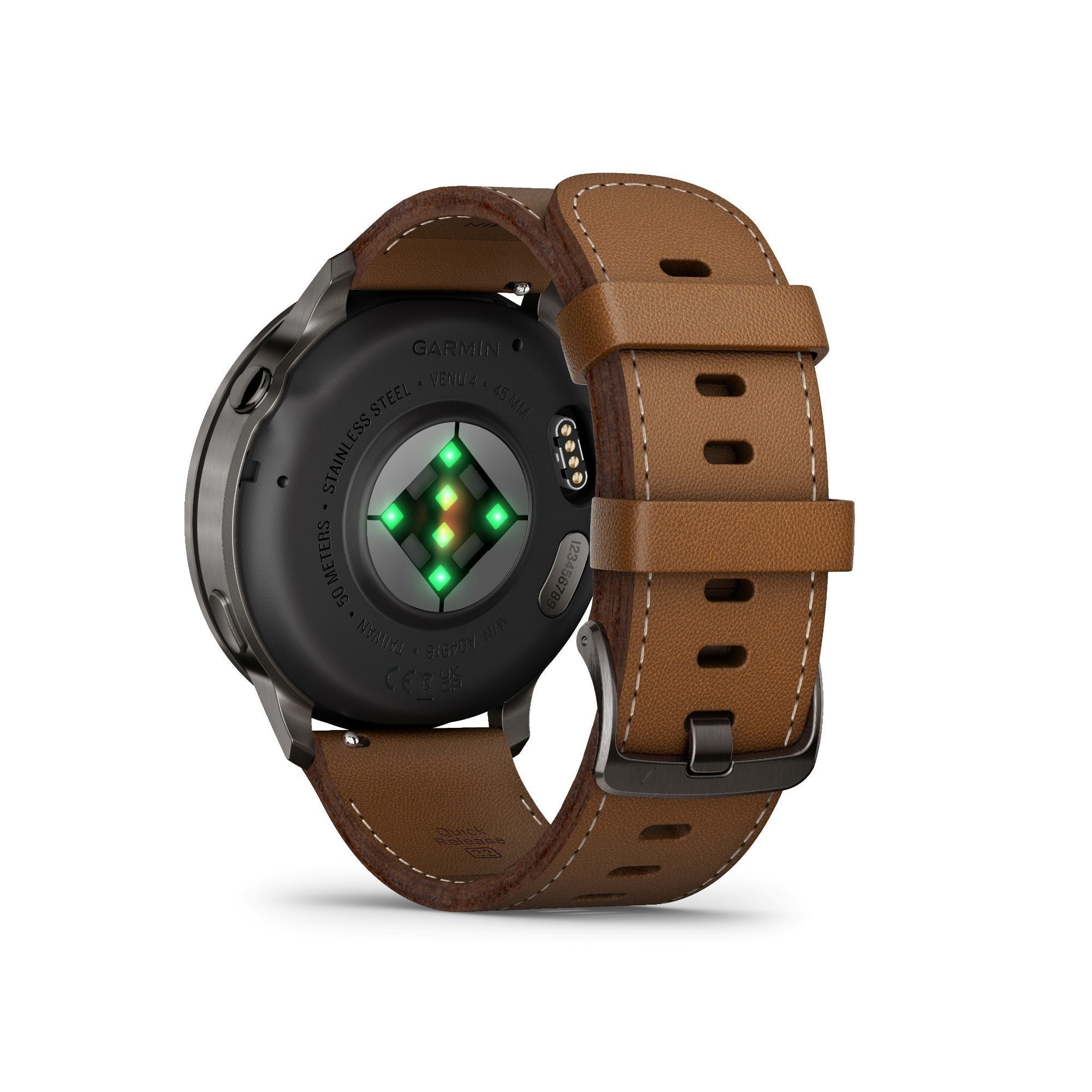 Garmin Venu 4 Smartwatch (Slate/Brown Leather)