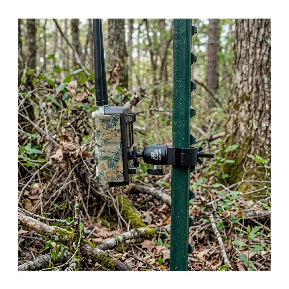 Slow Glow Maverick T-Post Trail Camera Mount with Adjustable Ball Head 2-Pack with Card Reader