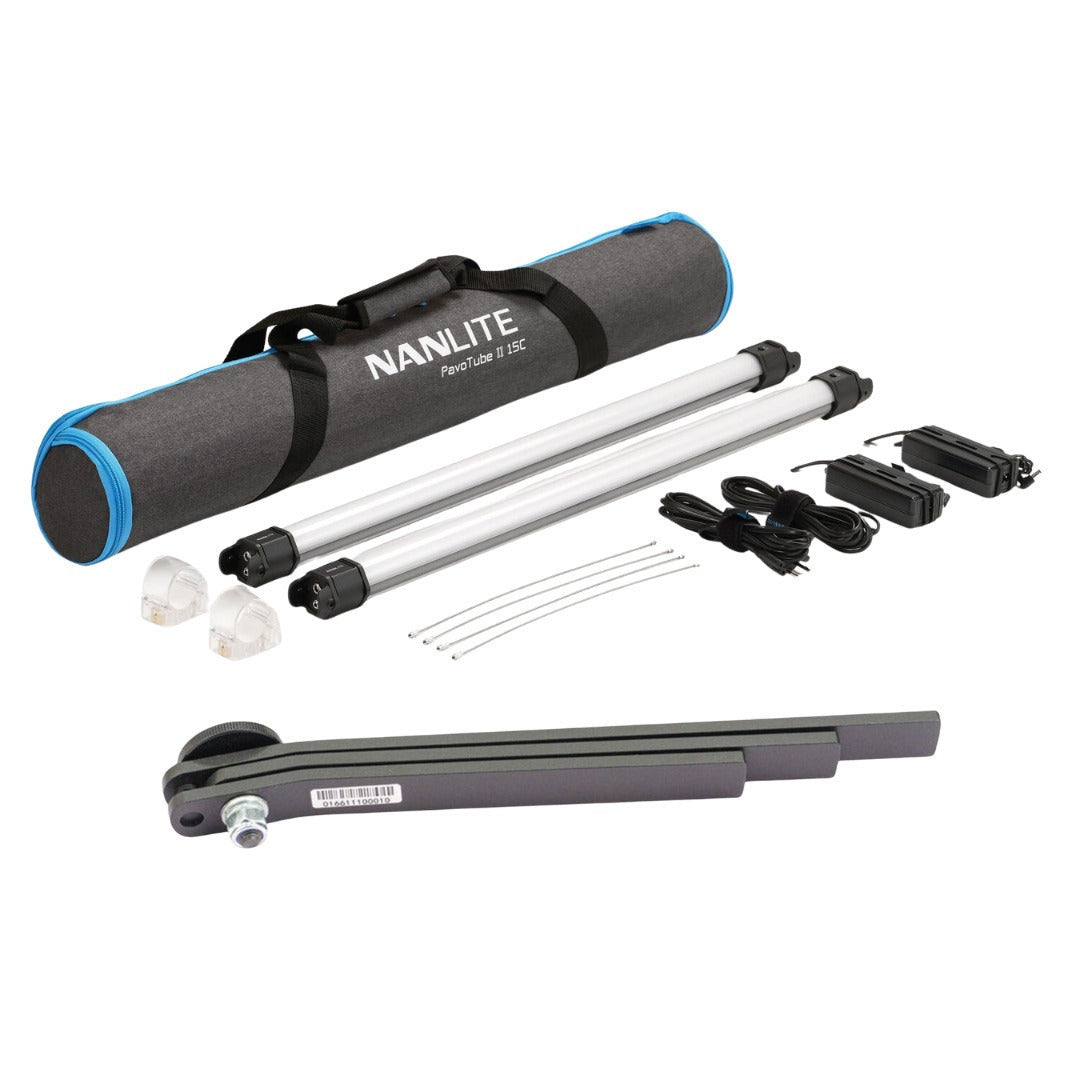 Nanlite PavoTube II 2 Ft. 15C RGB LED Tube Light Kit with 2 Floor Stand Bundle