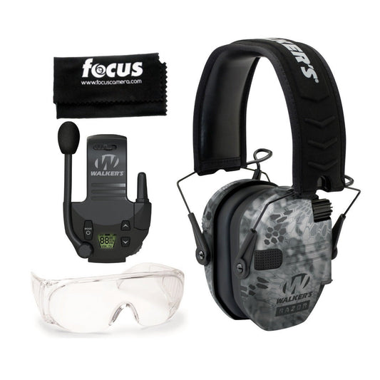 Walkers Razor Digital Ear Muffs (Raid Kryptek) Bundle with Accessories