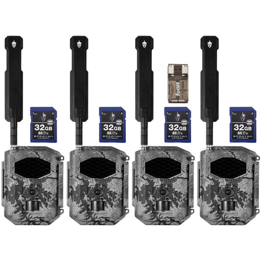 Spartan GoCam2 4G/LTE Trail Camera (4 Pack) with 32GB Memory Card & Card Reader