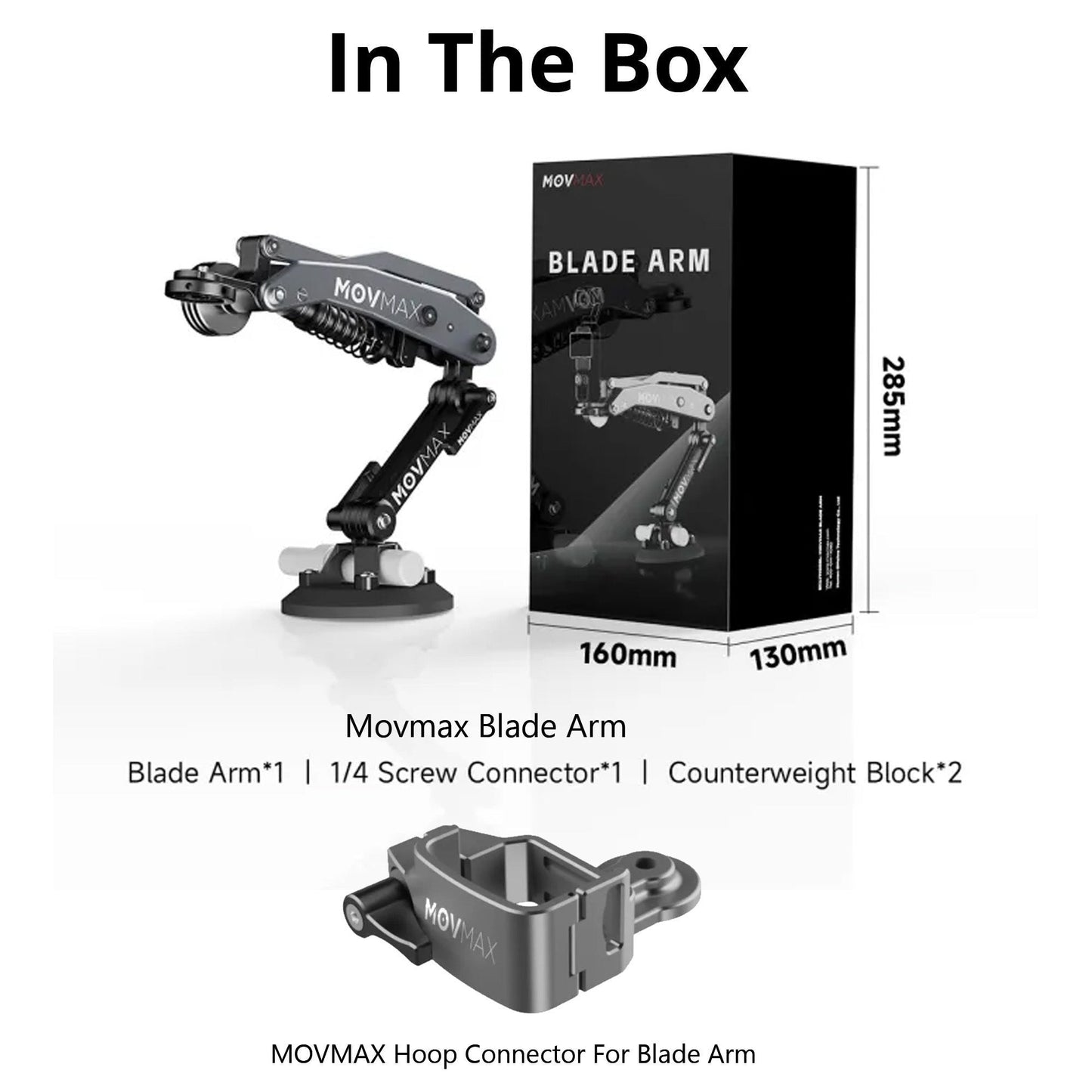 Movmax Blade Arm for DJI Pocket 3, and GoPro Hero 12 Cameras with N2 Arm Technology Bundle