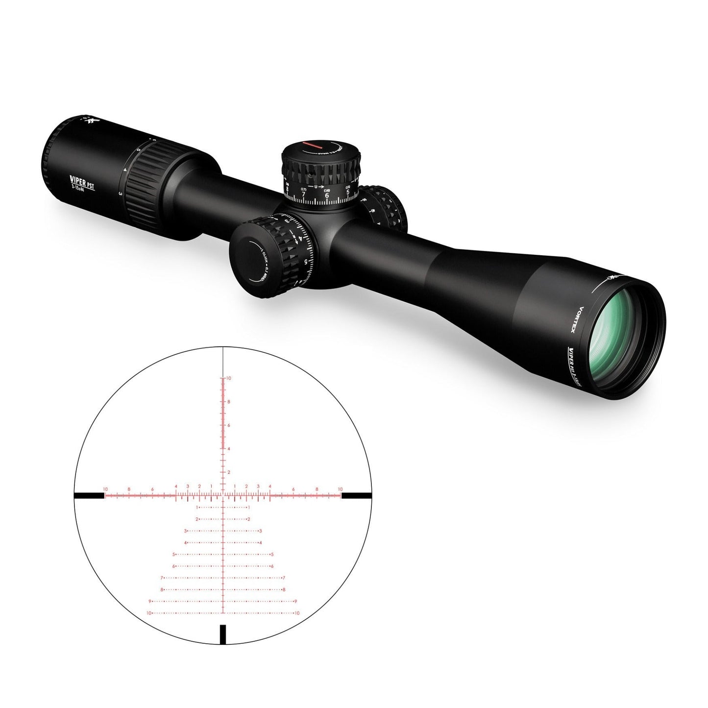 Vortex Viper PST Gen II 3-15x44 FFP Riflescope with EBR-7C MRAD Reticle