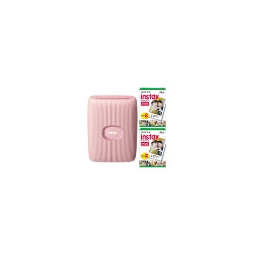 Fujifilm Instax Mini Link2 Smartphone Printer (Pink) and Film Pack (40 Sheets)
