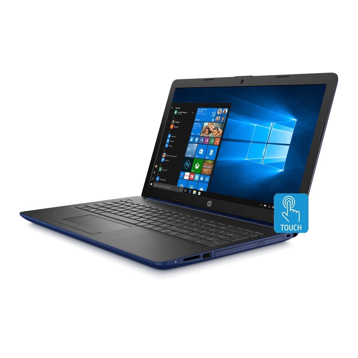HP Laptop 15, 15.6" HD Touch, AMD Ryzen 5 Pro 3500U, 12GB RAM, 1TB HDD, Microsoft 365 Personal 1-Year (Lumiere Blue) (Certified Refurbished)