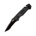 SOG Escape Tactical Folding Knife with 3.4 Serrated Blade (Black)