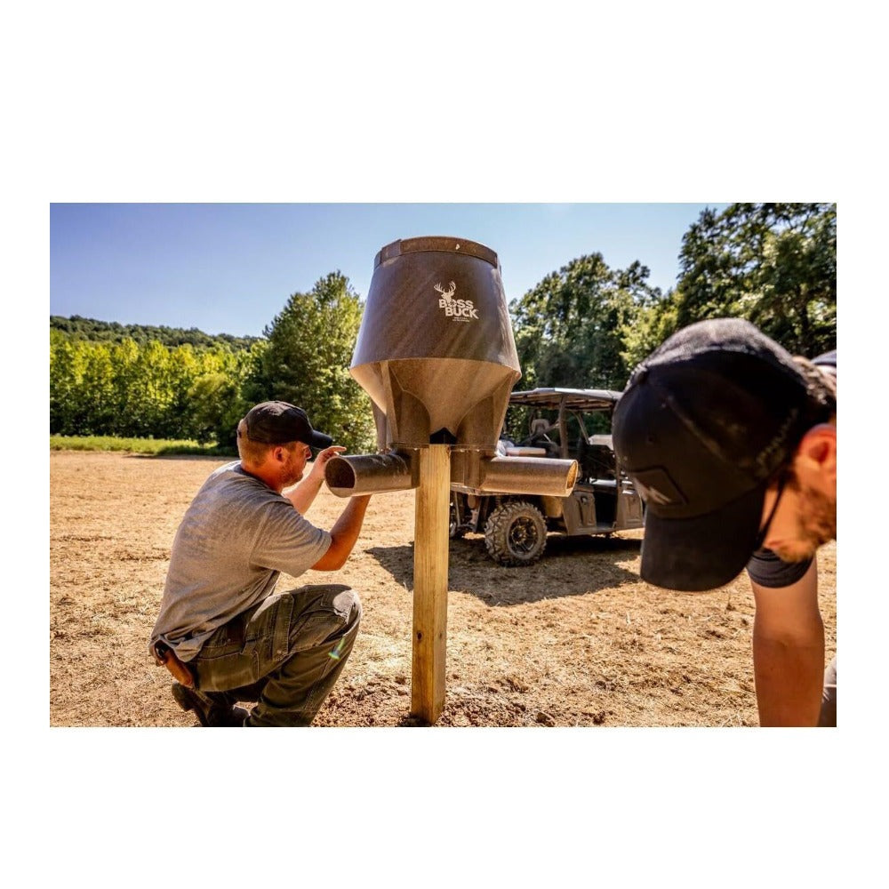 BOSS Buck 350lbs Deer Post Feeder with 4 Removable Tubes and Lid