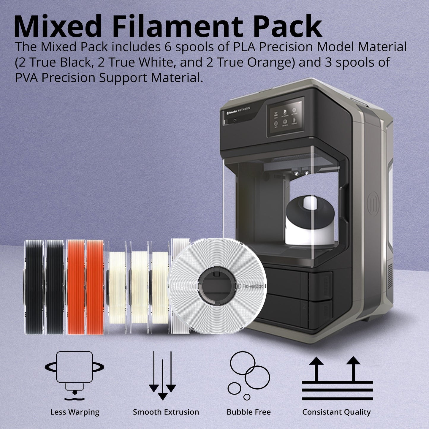MakerBot 900-0024A METHOD 3D Printing Filament Spools for METHOD 3D Printers (Mixed Colors, 9-Pack)