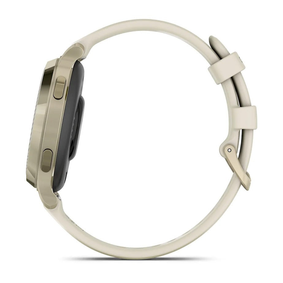 Garmin Lily 2 Active GPS Smartwatch (Lunar Gold, Bone Silicone Band)