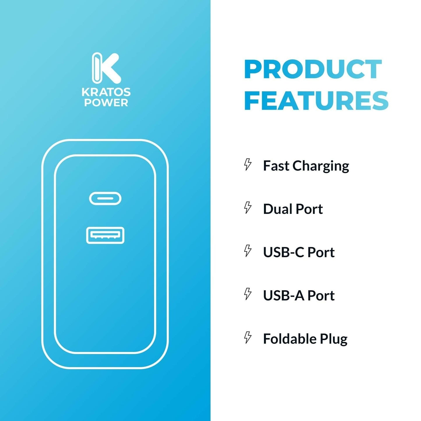 Kratos Power 30W PD Two-Port Power Adapter