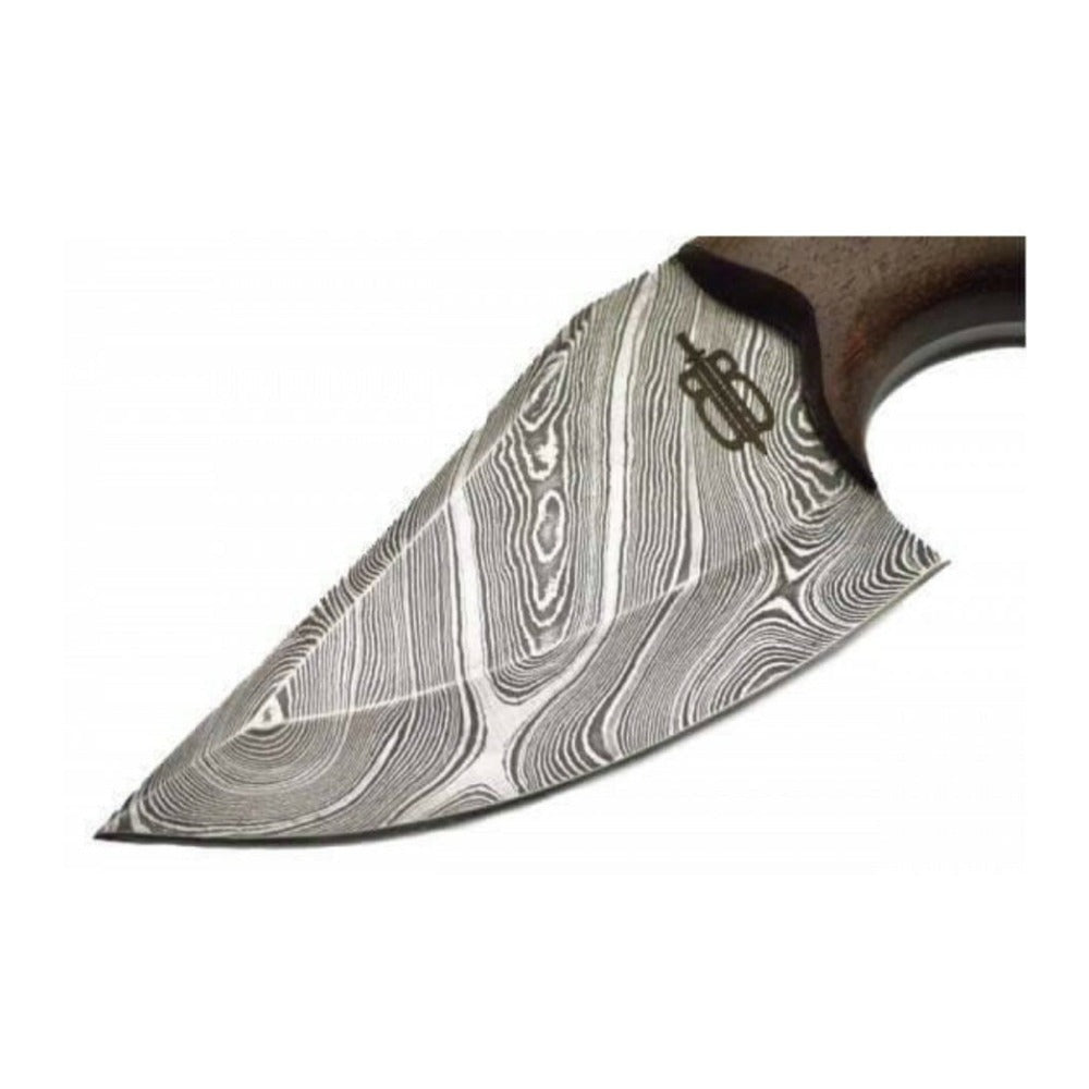 BNB Knives Wild Skinner with Damascus Steel Blade and Leather Sheath