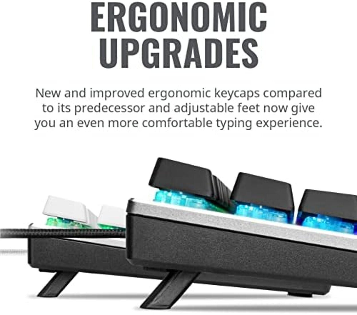 Cooler Master SK652 Gaming Keyboard with Brown Switches, USB-C (Silver/White)