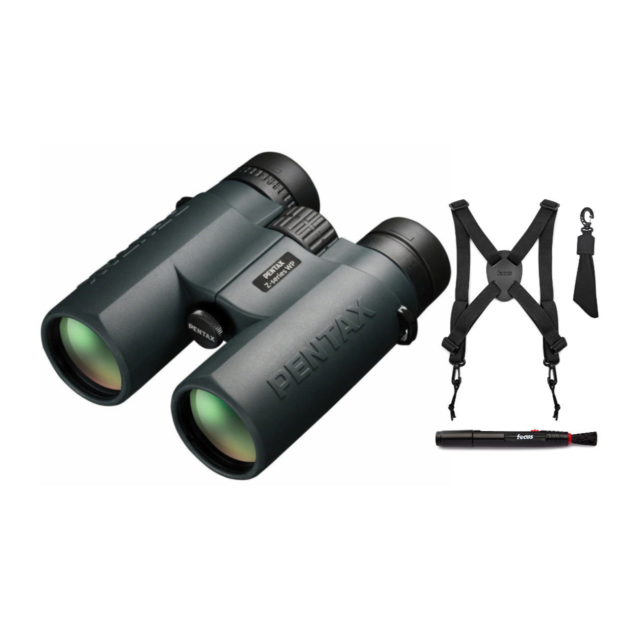 Pentax Z-Series ZD 10x43mm Roof Prism WP Binoculars Bundle