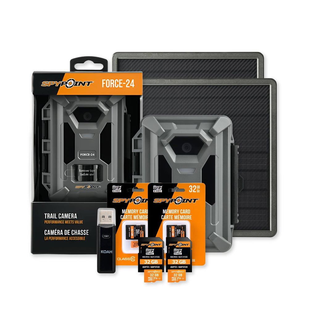 Spypoint Force-24MP Non-Cellular Trail Camera Bundle (2 Pack) with Accessories