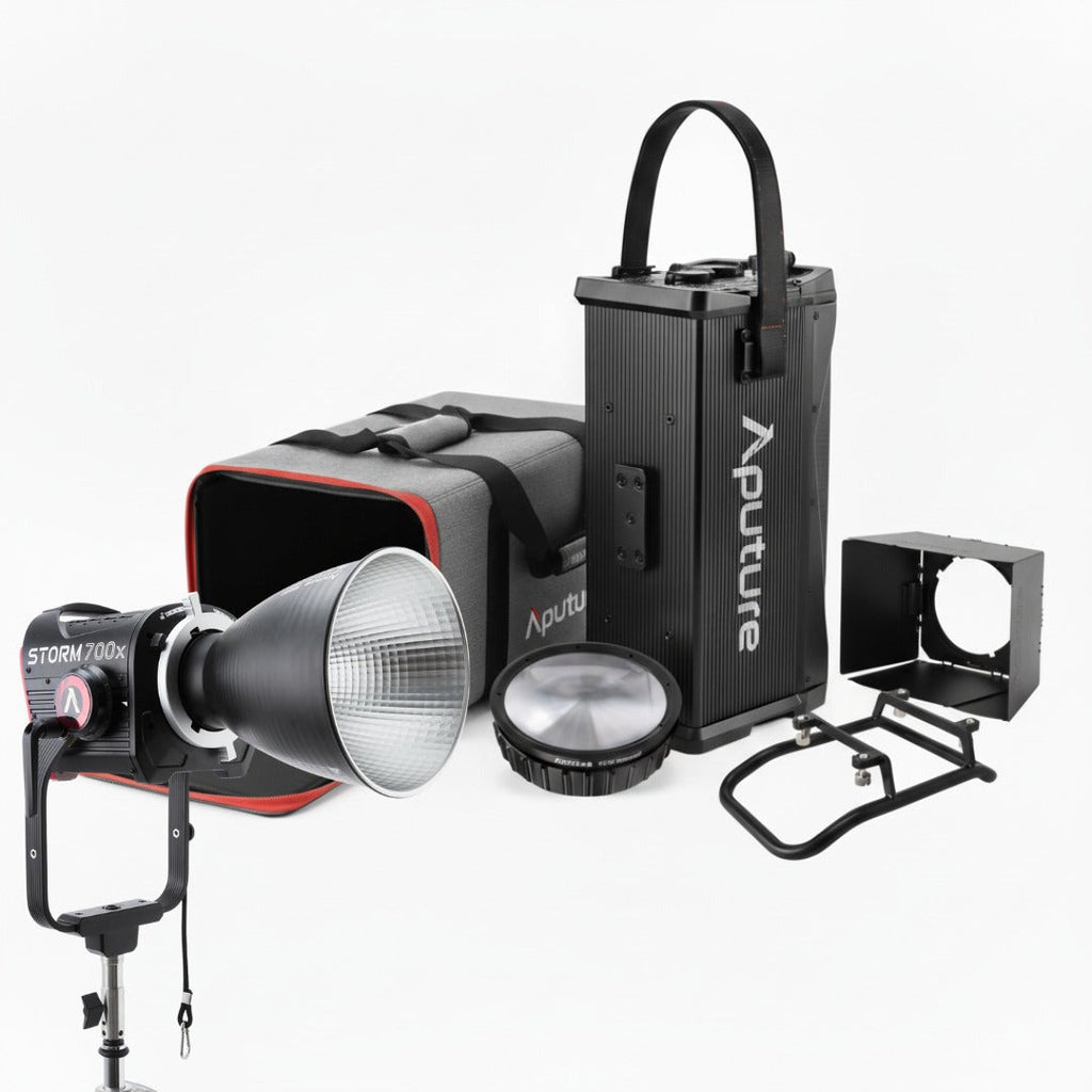 Aputure STORM 700x Cine Kit (US) with Fresnel, Barn Doors and Skid
