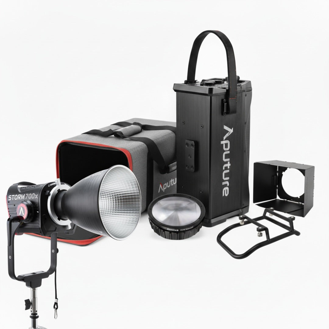 Aputure STORM 700x Cine Kit (US) with Fresnel, Barn Doors and Skid