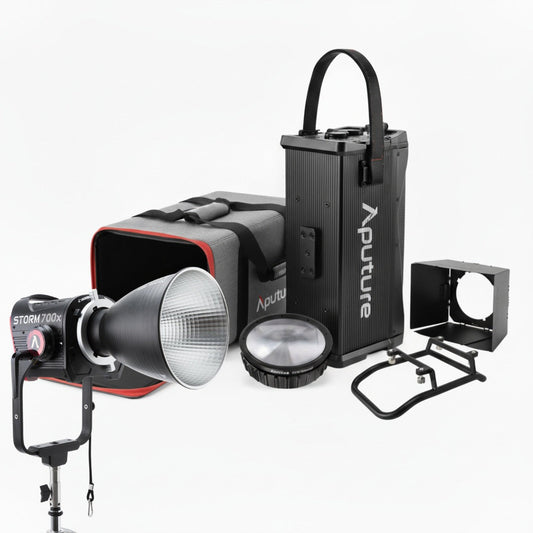 Aputure STORM 700x Cine Kit (US) with Fresnel, Barn Doors and Skid