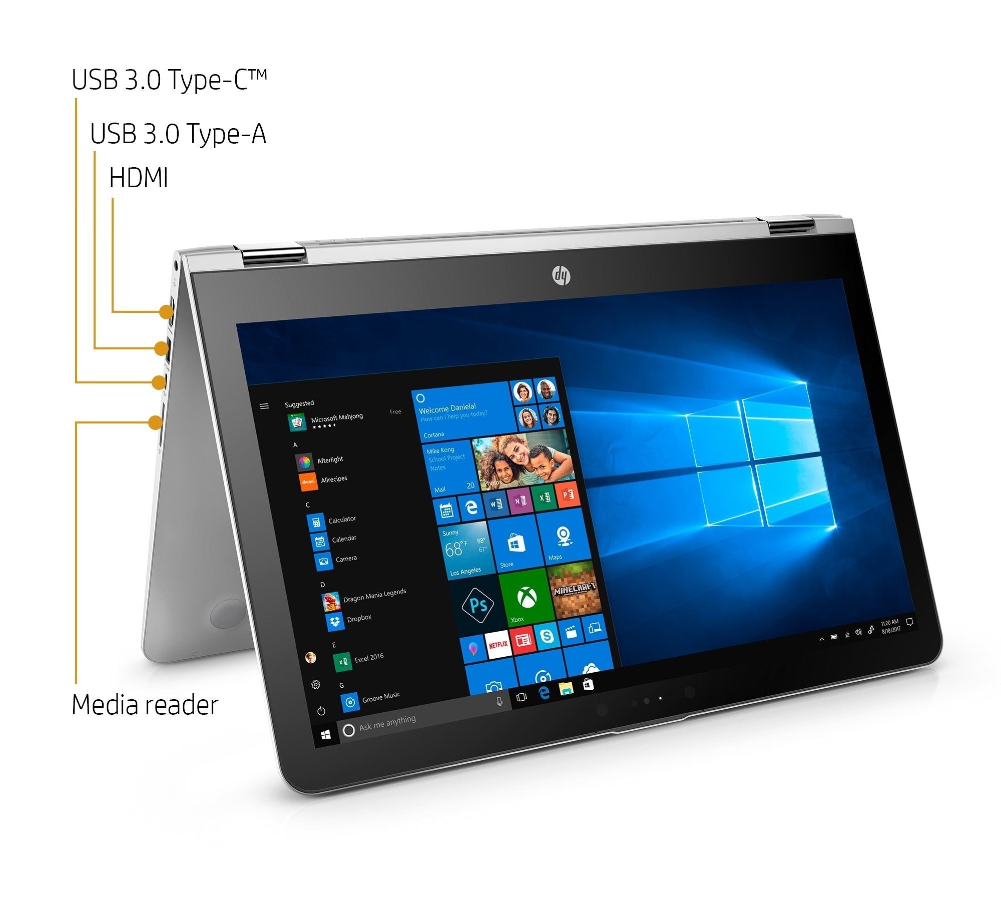 HP ENVY x360 15-aq273 2-in-1 Laptop, 15.6" FHD Touch, Intel Core i7-8550U, 256GB SSD (Certified Refurbished)