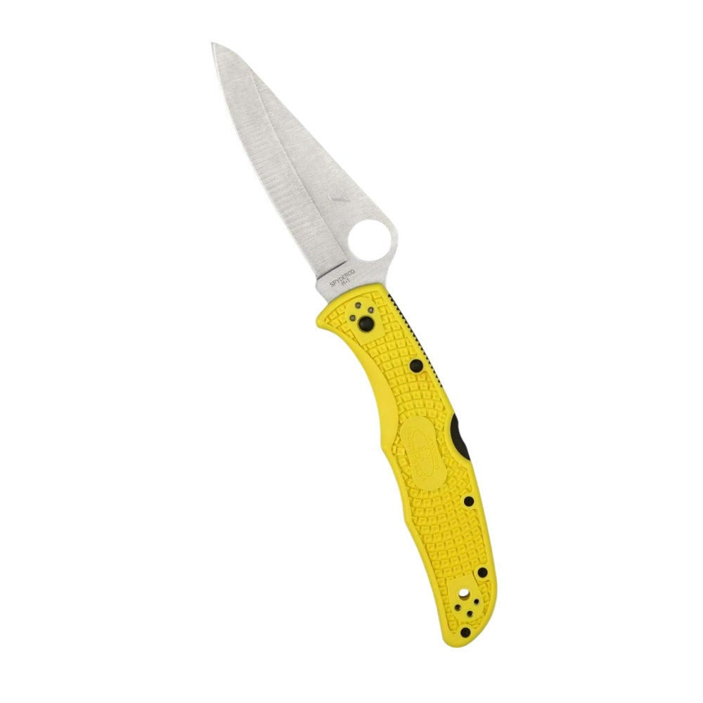 Spyderco Pacific Salt 2 Yellow Folding Knife with H1 PlainEdge Blade