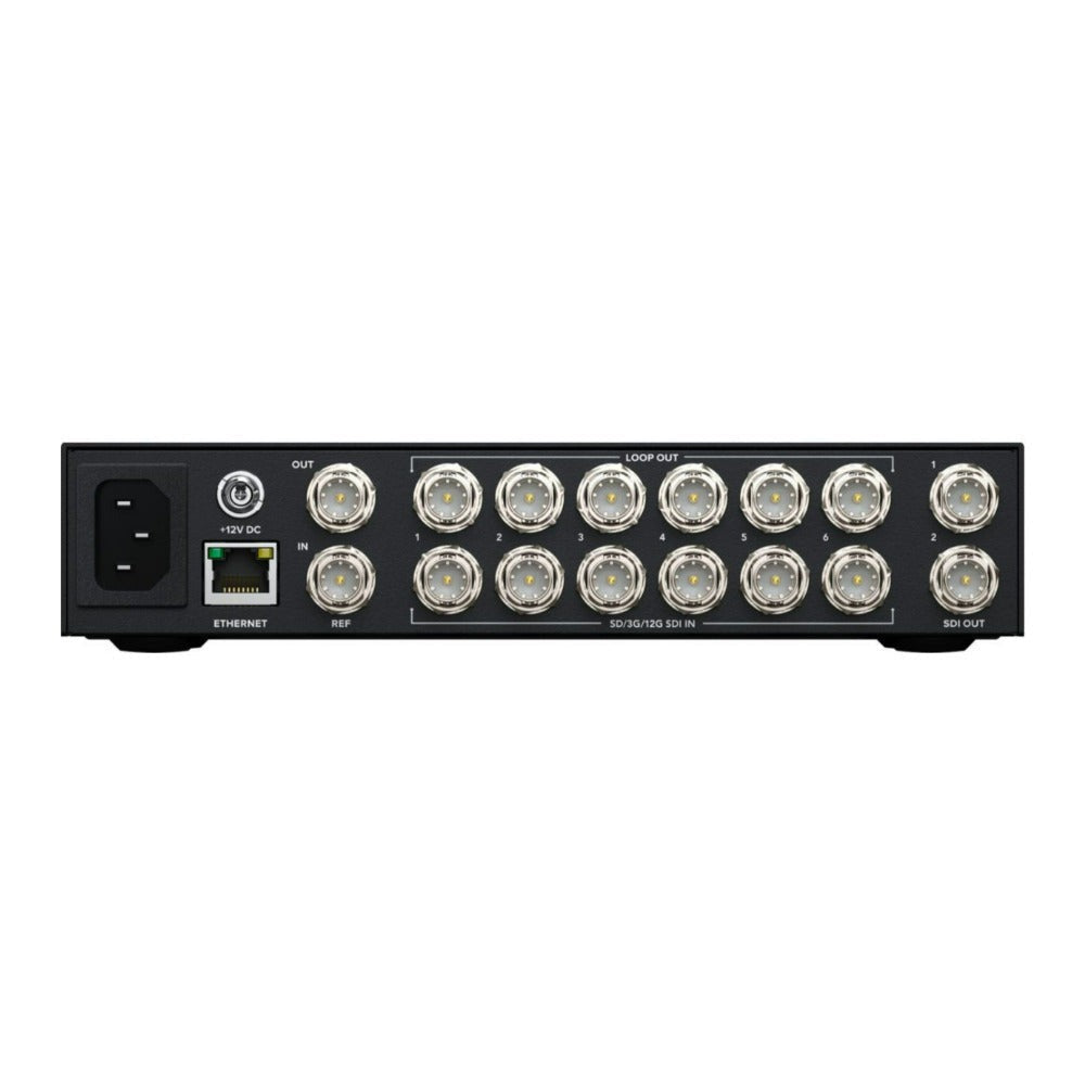 Blackmagic Design Videohub Mini 6x2 12G Zero Latency Video Router with 6 12G-SDI Inputs (Black)