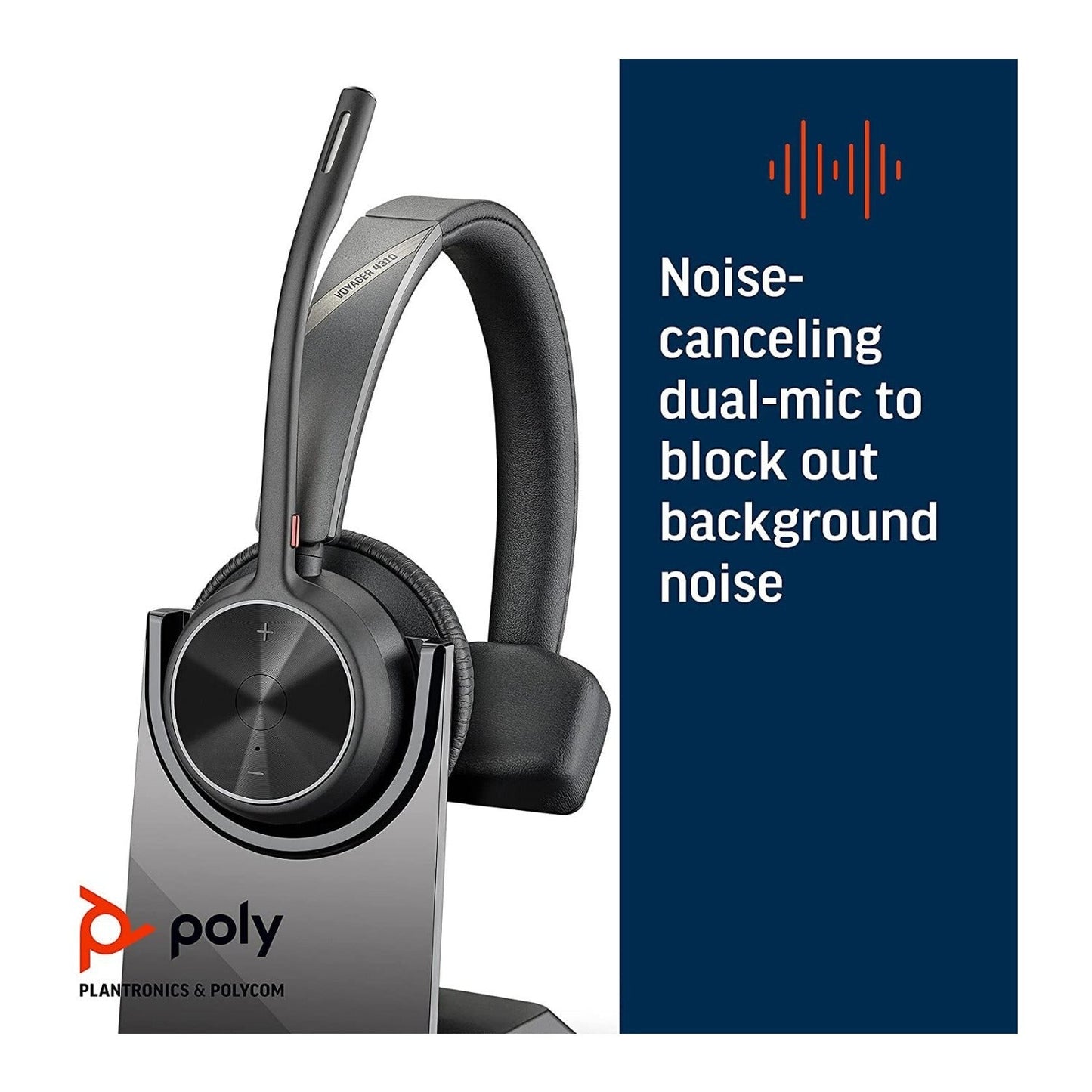 Poly Plantronics Voyager 4310 UC Single-Ear Wireless Headset with Mic (Black)