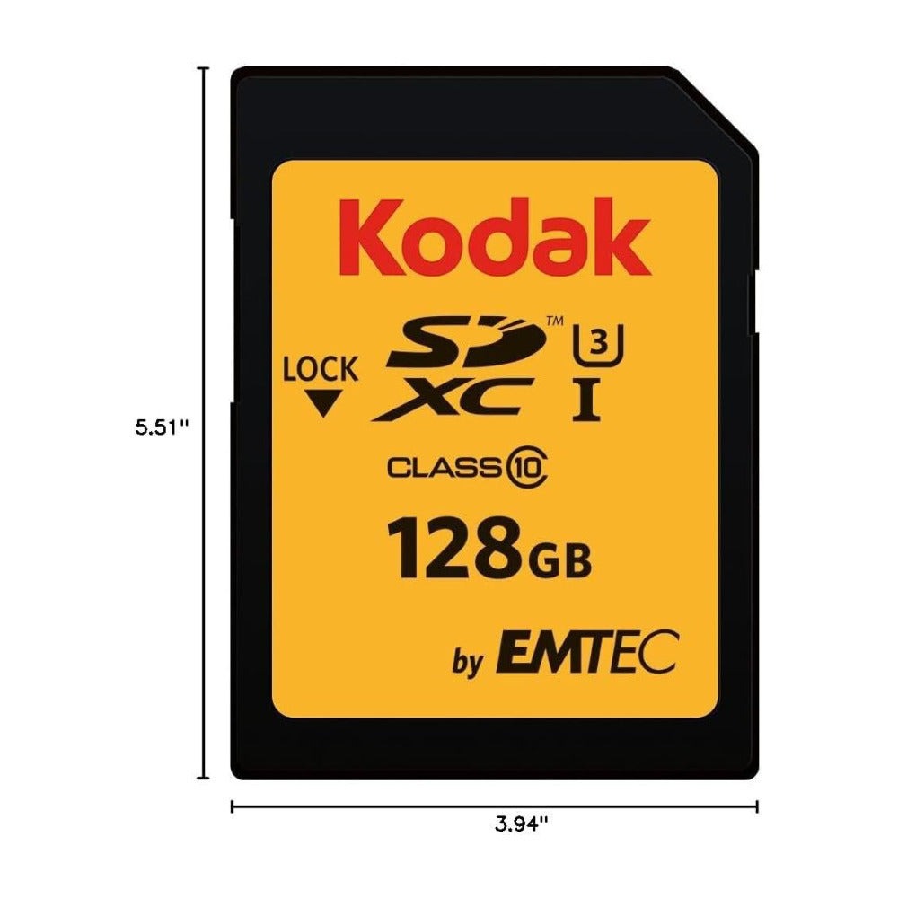 Kodak 128GB SDXC UHS-I U3 V30 Ultra Flash Memory Card