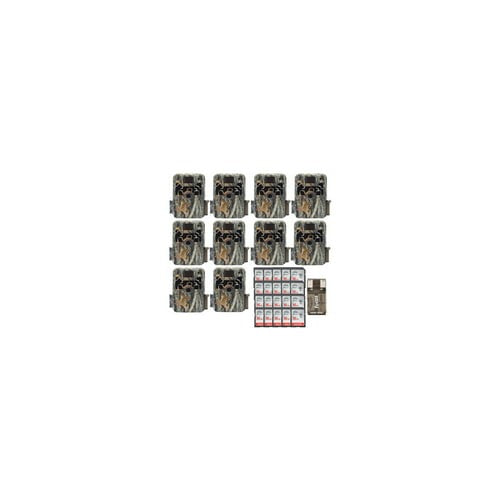 Browning Trail Cameras Dark Ops 16MP Game Camera (10-Pack) with 20 16GB SD Cards and USB Card Reader