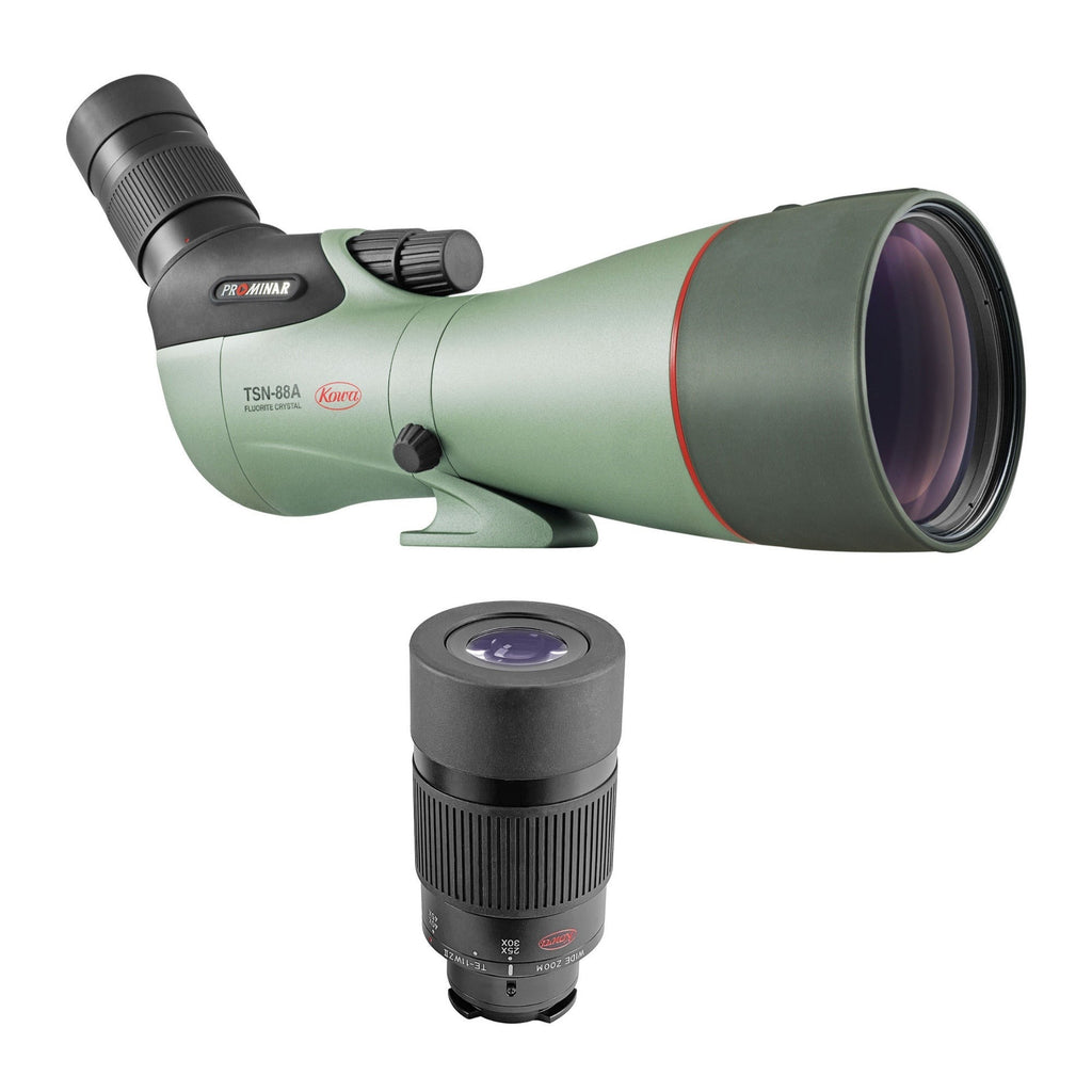 Kowa 88mm Prominar Pure Fluorite Spotting Scope (Angled) & TE-11WZ WA Zoom Eyepiece