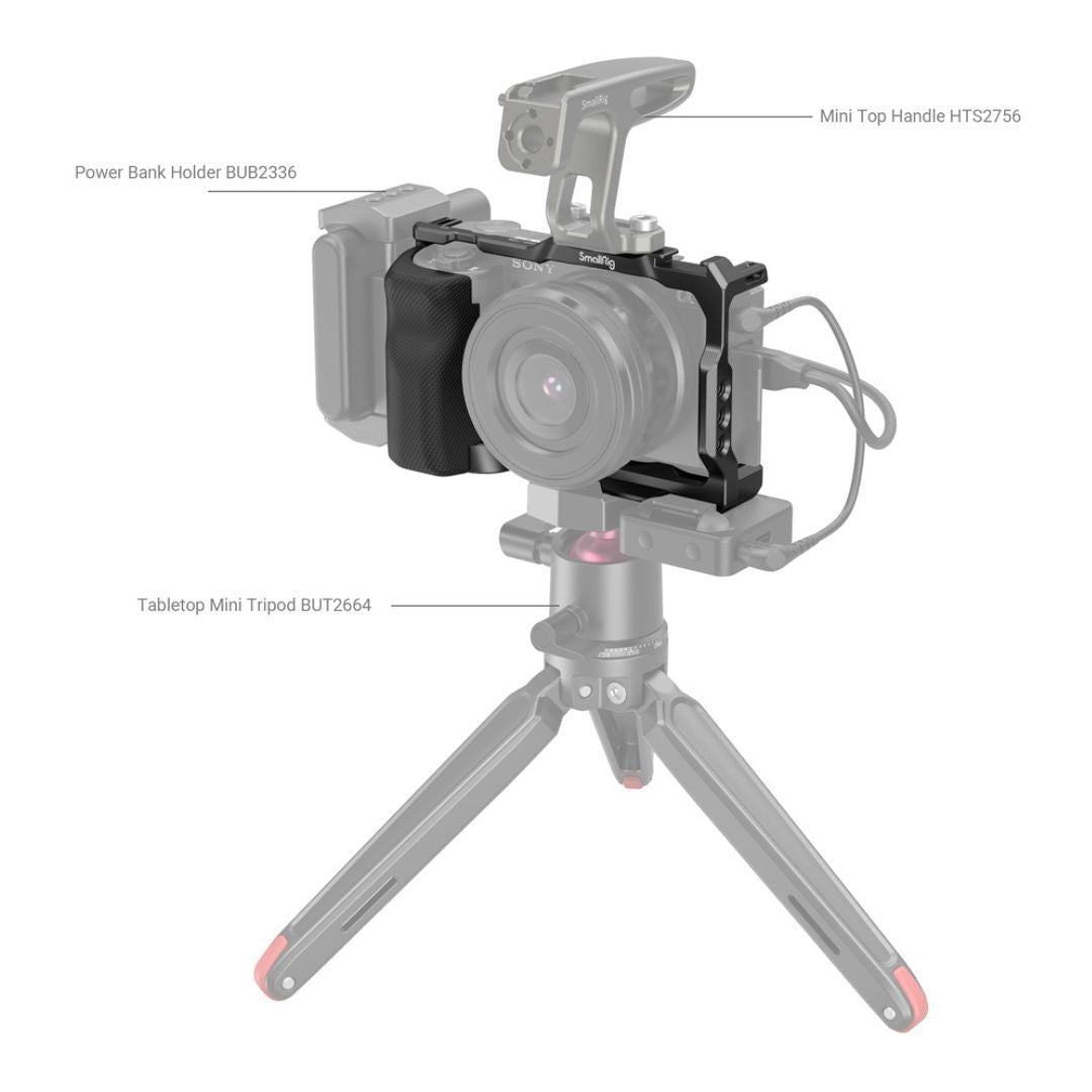 SmallRig Aluminum Alloy Formfitting Camera Cage with Built-In Rubber Pads and Grip for Sony ZV-E10