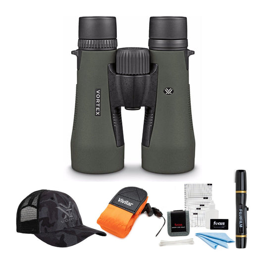 Vortex Diamondback 10x50 Binocular with Foam Floating Strap and Accessory Bundle