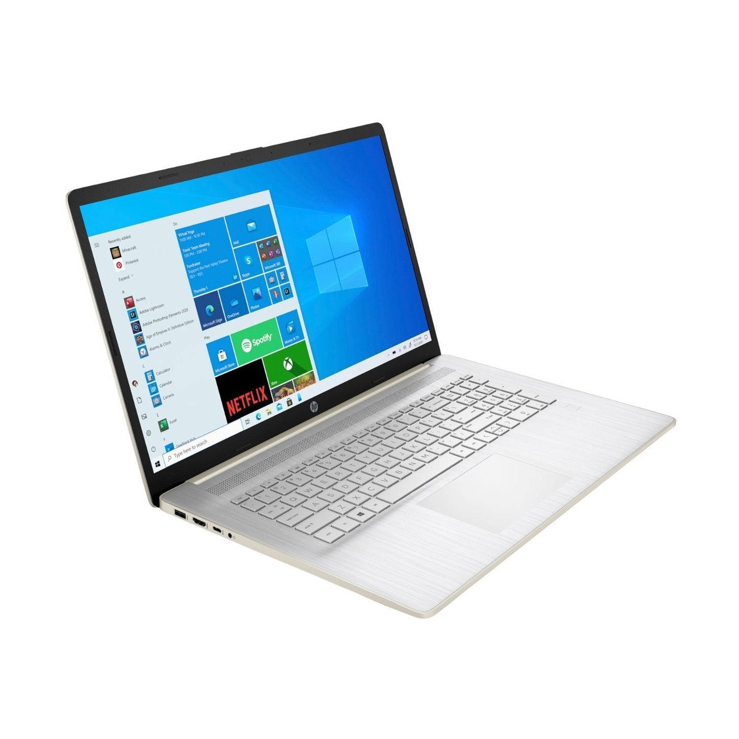 HP 17-CN0034 17.3" HD+ Touchscreen Laptop, Intel Pentium Gold, 8GB RAM, 512GB SSD, Windows 11 (Pale Gold) (Certified Refurbished)