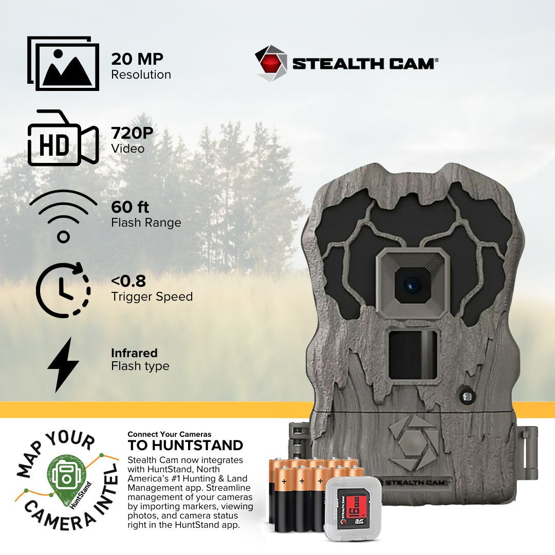 Stealth Cam Browtine 20MP Trail/Game Camera with 720P HD Video, Camo (10 Pack)