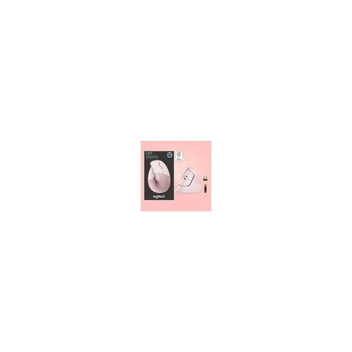 Logitech Lift Vertical Wireless Ergonomic Mouse with Customizable Buttons - Rose