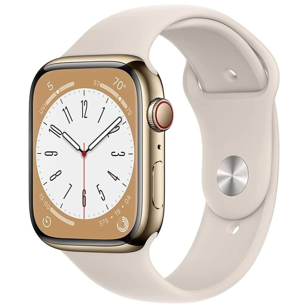 Apple Watch Series 8, 41mm GPS + Cellular (Gold Stainless Steel Case) (Certified Refurbished)