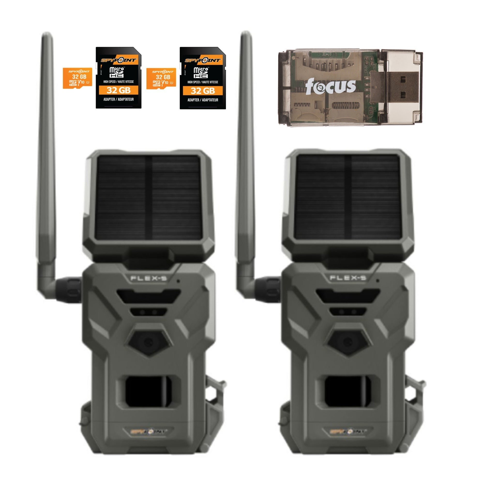 Spypoint FLEX-S 36 Megapixel Trail Camera with 100-Feet Flash and Detection Range (2-Pack) Bundle