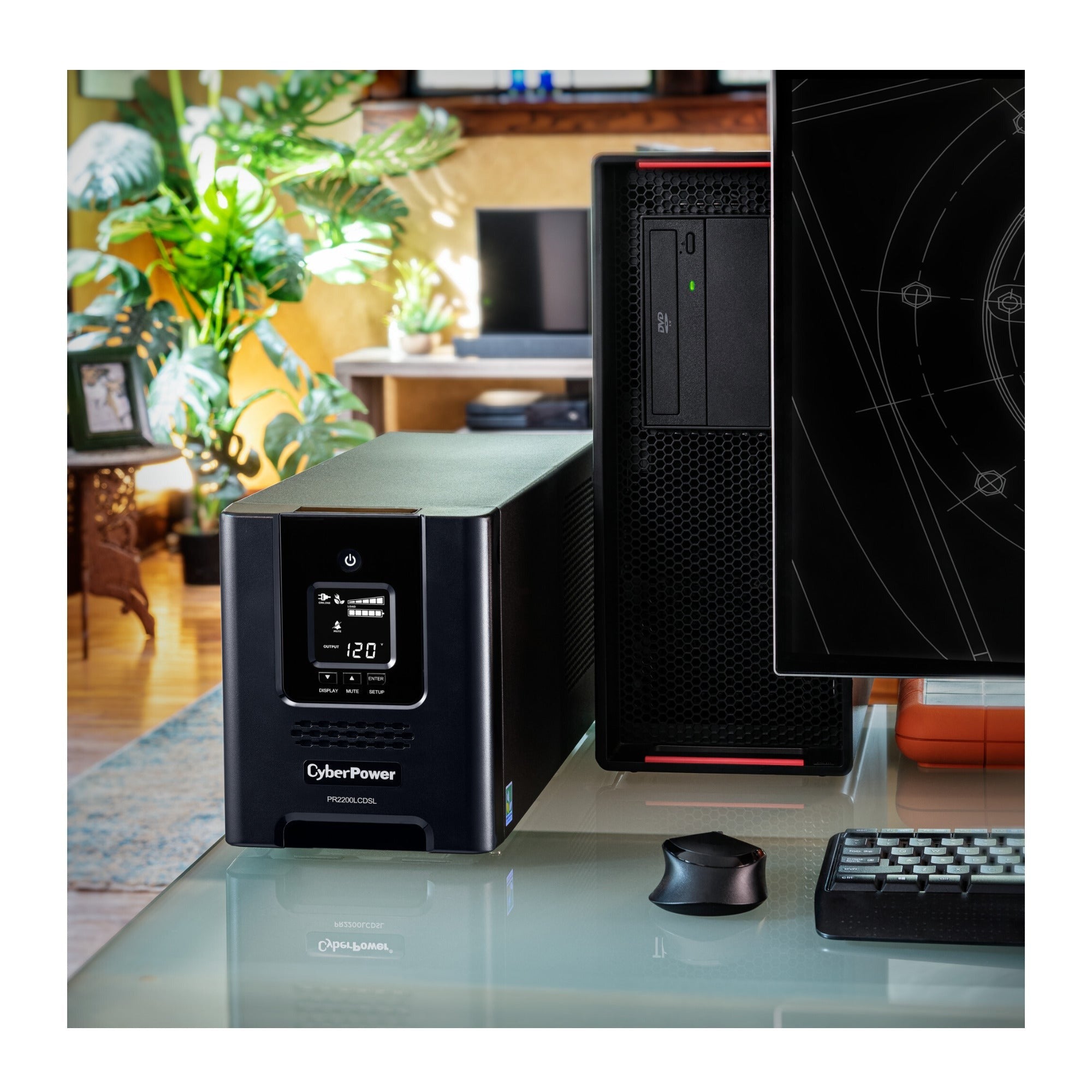 CyberPower PR2200LCDSL Smart App Sinewave Mini-Tower UPS System (2070VA/1980W)