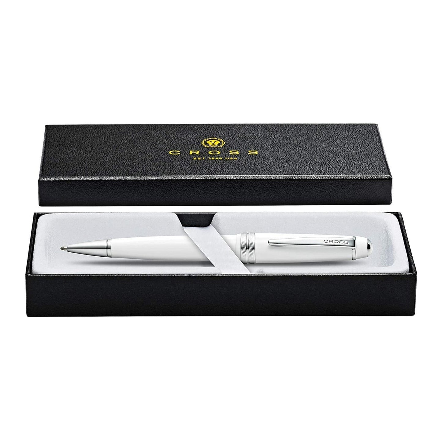 Cross Bailey Light Polished Resin Refillable Medium Ballpoint Pen with Gift Box (Glossy White)