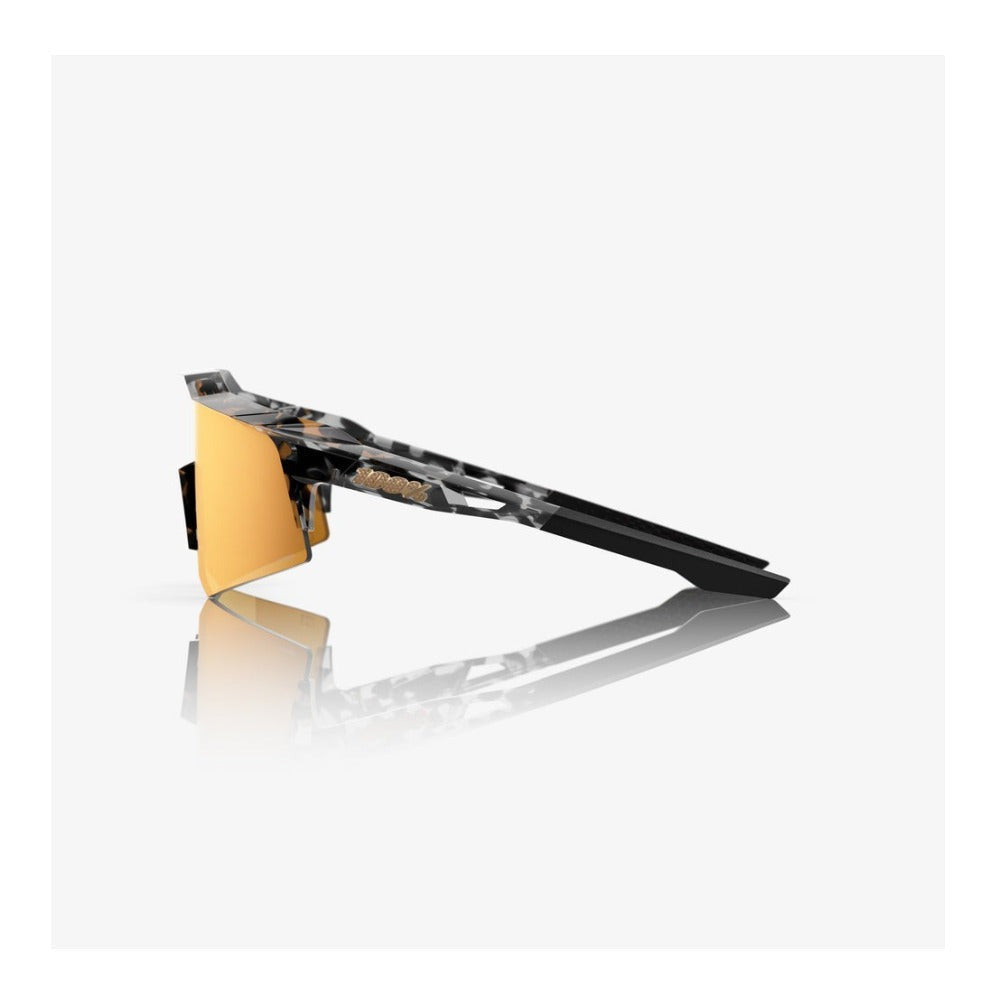 100 Percent SPEEDCRAFT XS Money Mike 3 Polished Black Tortoise with HiPER 24K Gold Mirror Lens