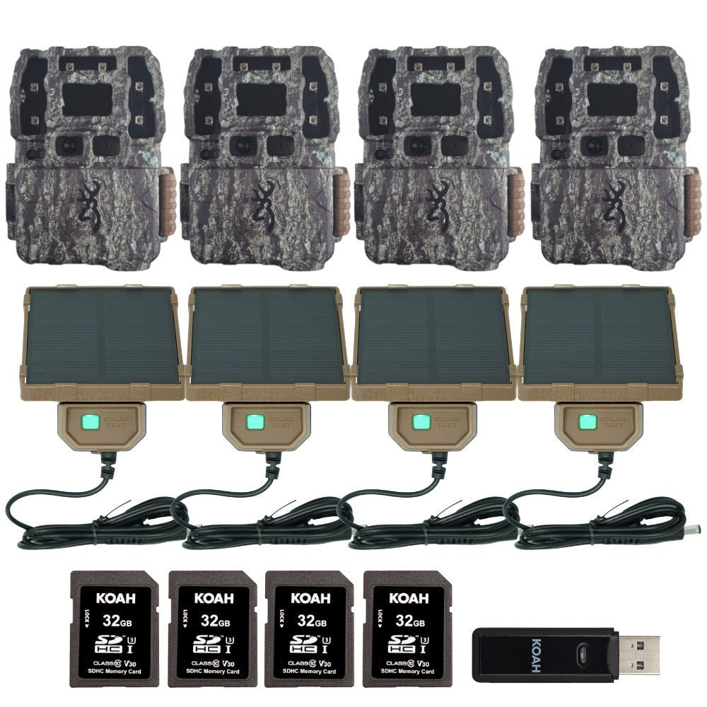 Browning Strike Force Pro 26MP Trail Camera (4 Pack) Bundle with Accessories