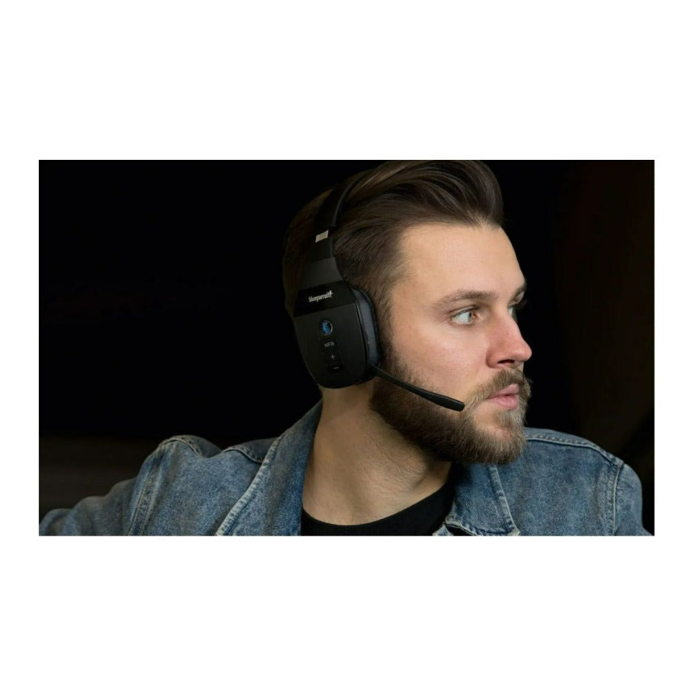 BlueParrott S450-XT Bluetooth Stereo Headset, Noise-Canceling Mic (Black) (Certified Refurbished)