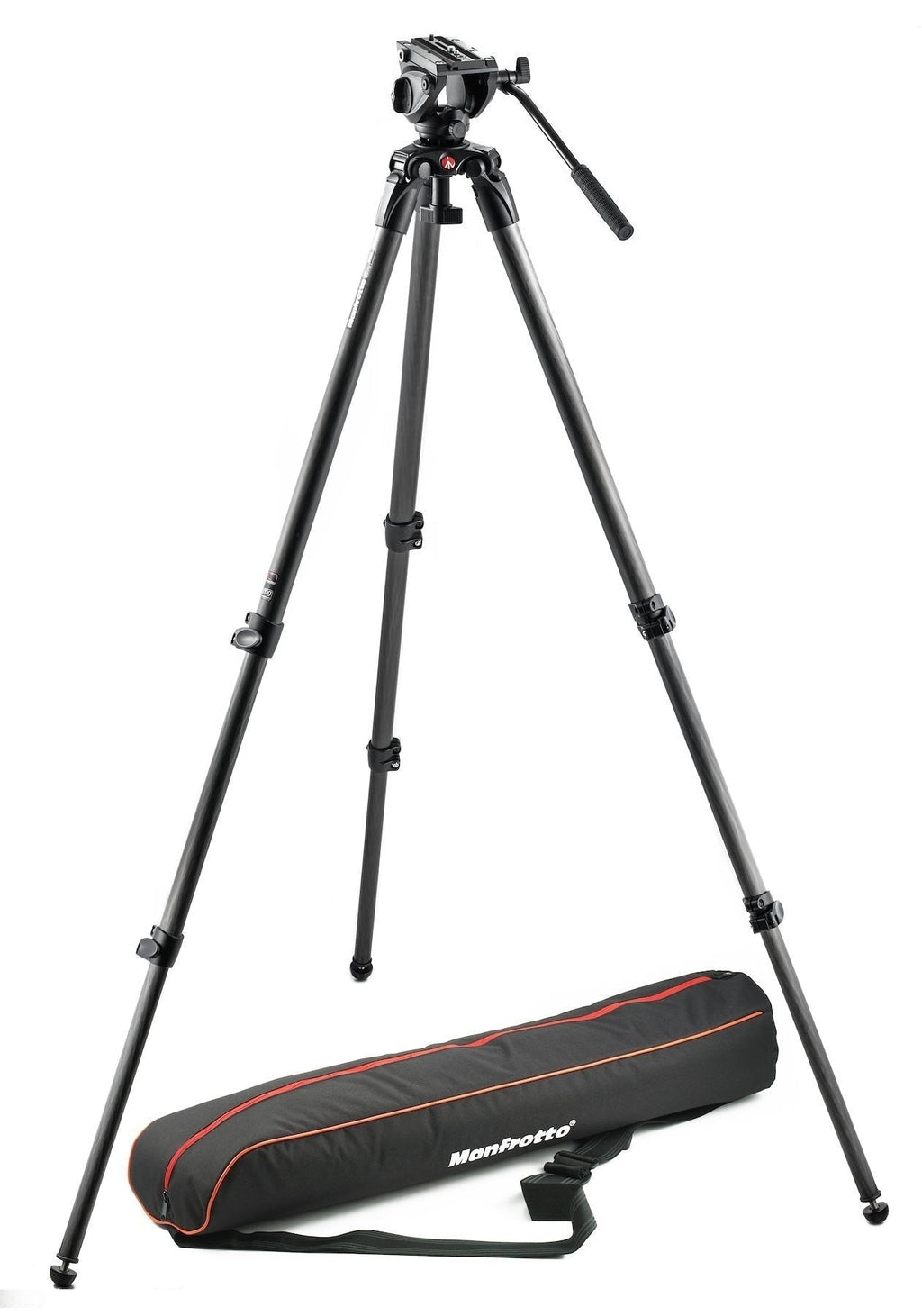 Manfrotto 500 Fluid Head and 535 3 Section Tripod With Carrying Bag