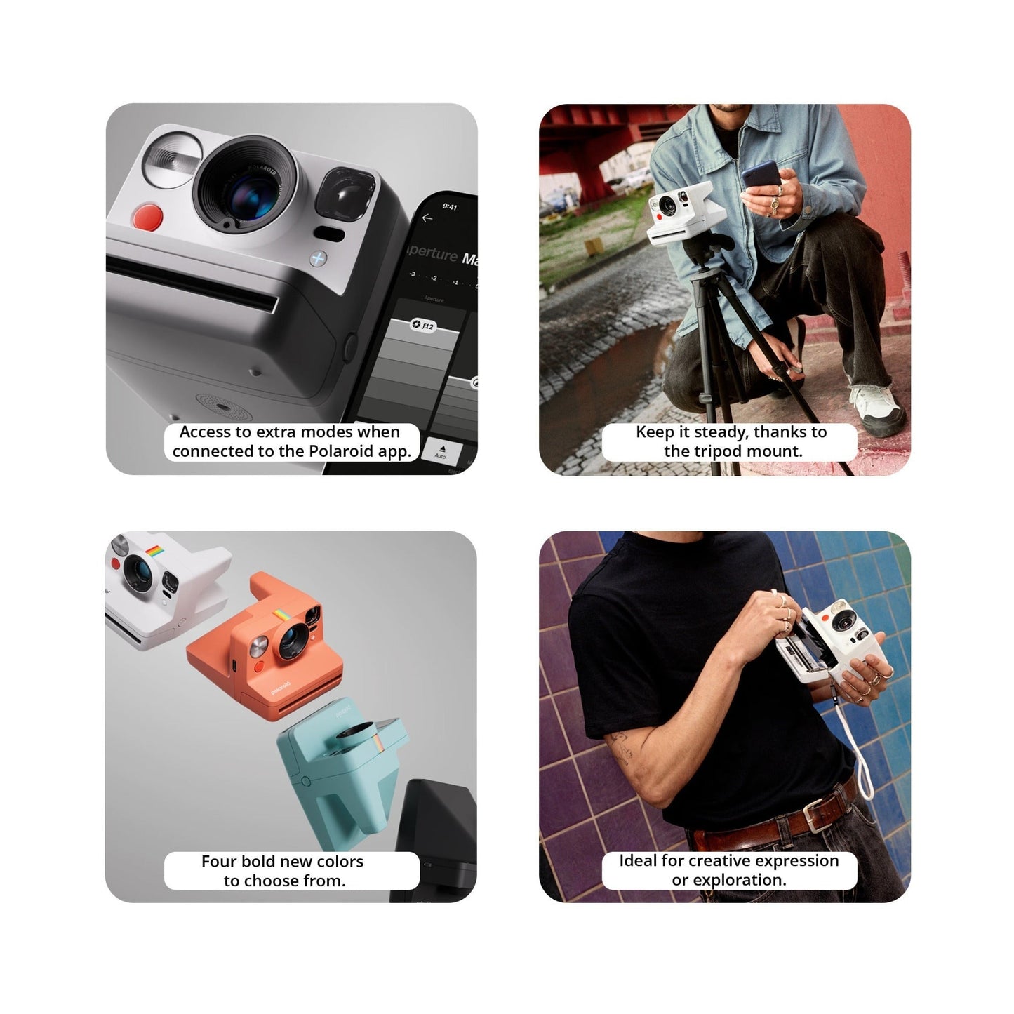 Polaroid Now Plus Generation 3 Instant Camera with Two-Lens AF System and Manual Mode (Black) Bundle