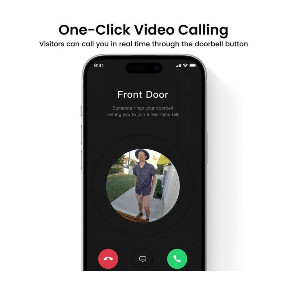 AOSU 2K QHD Waterproof Video Doorbell SE with 170 Degree Head to Toe View (2-Pk)