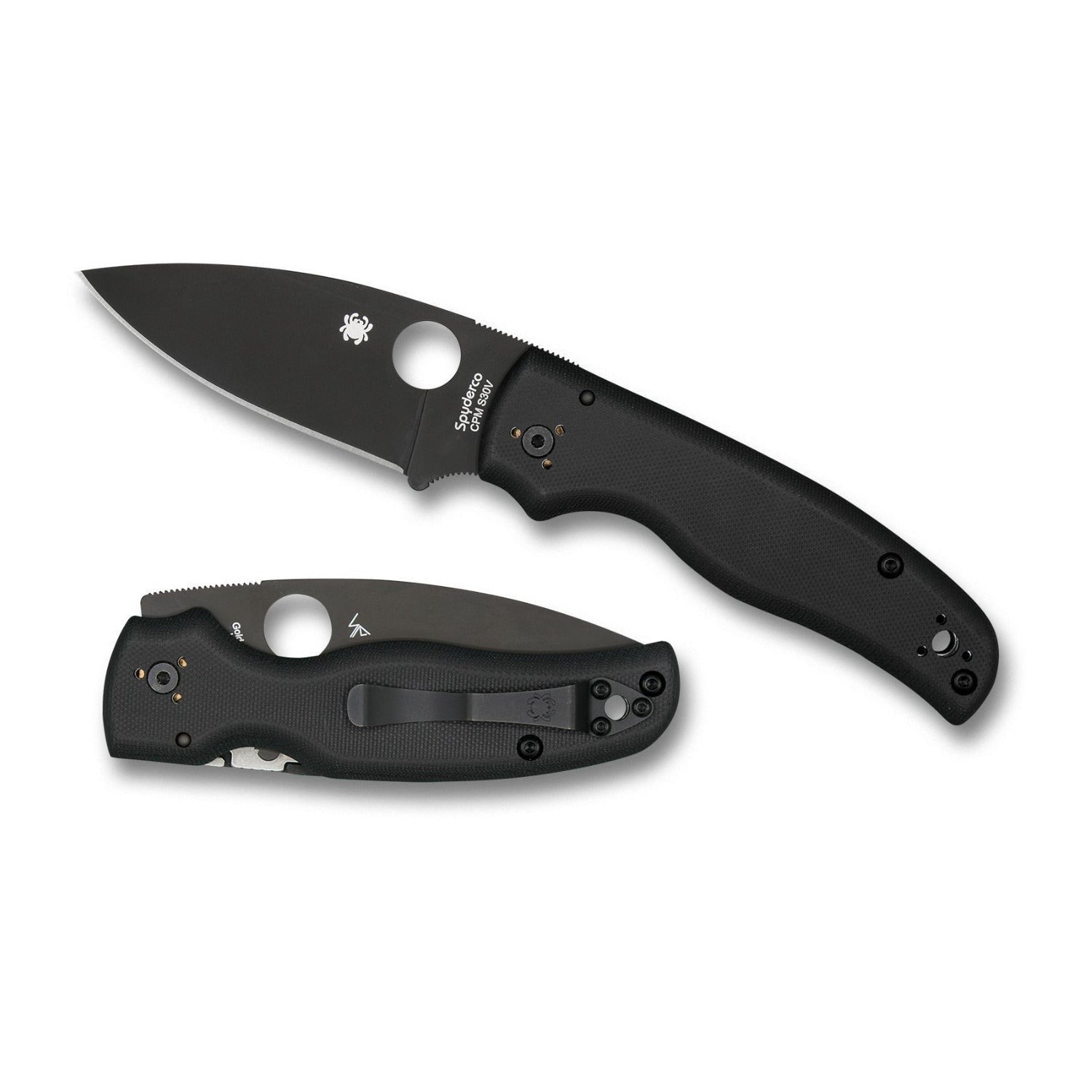 Spyderco Shaman Folding Knife 3.58-Inch Matte Black G10 Handle CPM-S30V Stainless Steel Blade